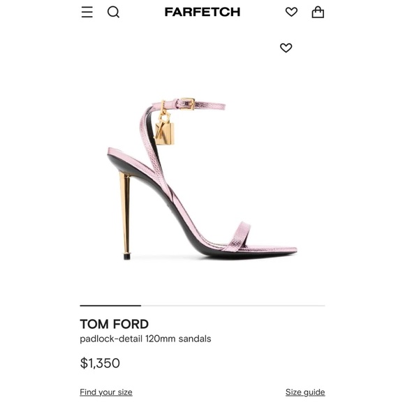 Tom Ford Padlock 105 Lock Pink Leather Heeled Sandals Sz 40 - Picture 6 of 17